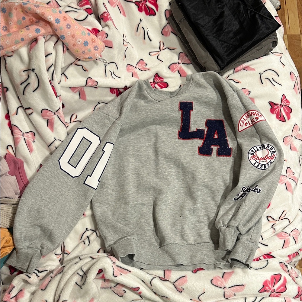 Gray LA Crew Neck Sweater